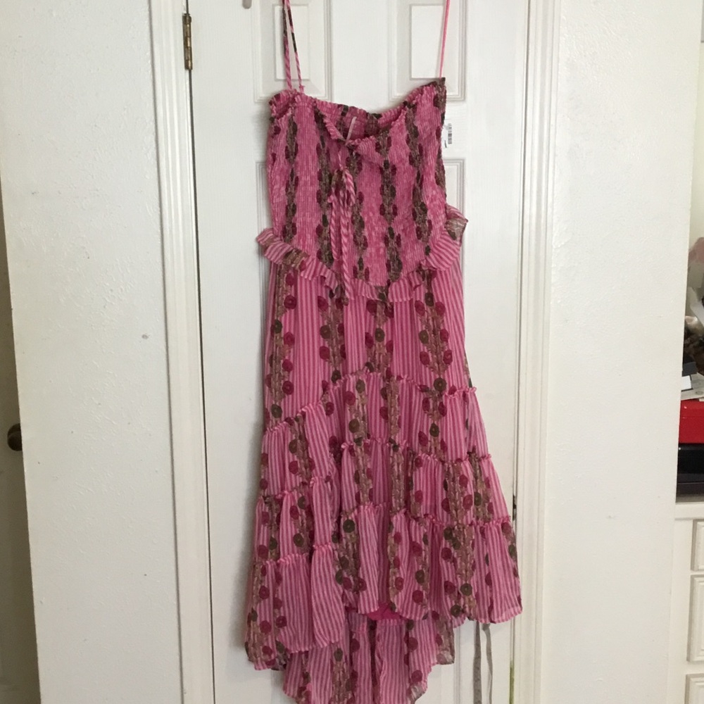 NWT Free People Pink Floral Alejandra Tiered Sundress - Picture 3 of 16